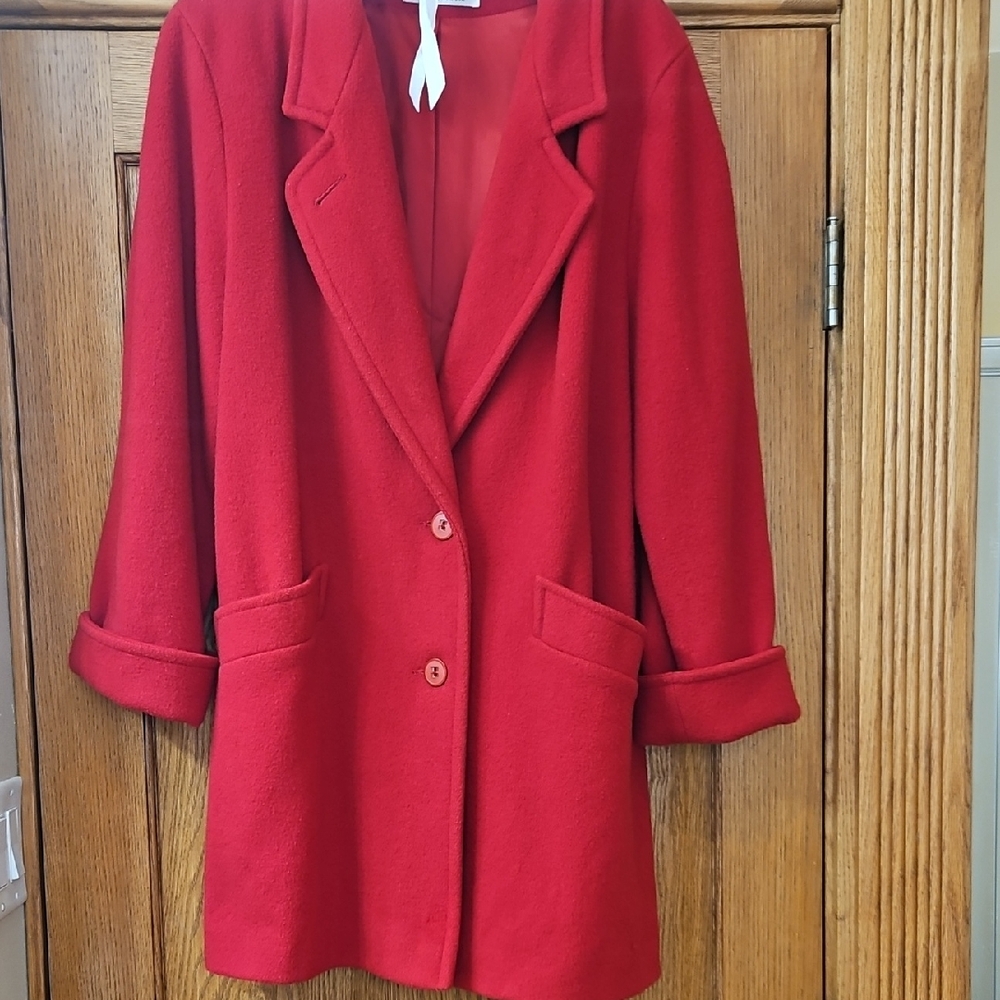 Vintage ILGWU Abbmoor Woman's Red Wool Coat